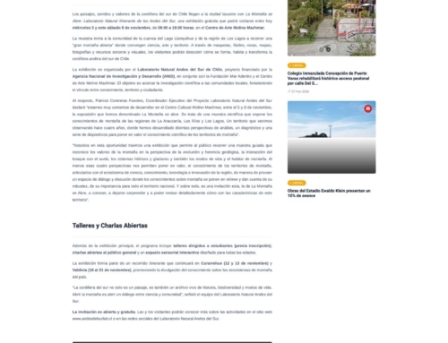 Desde hoy exhibición “La Montaña se Abre” invita a explorar los Andes del Sur en Puerto Varas – El Heraldo Austral